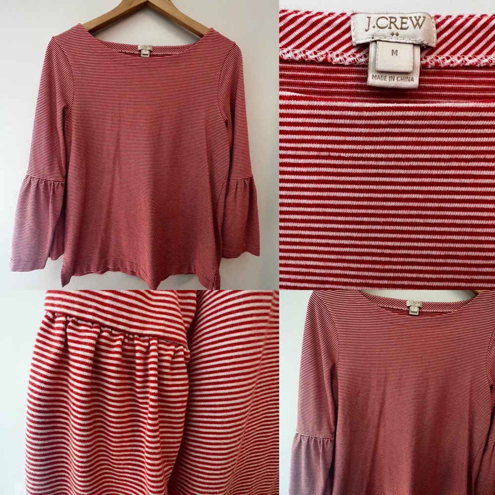 Red and white striped JCREW blouse